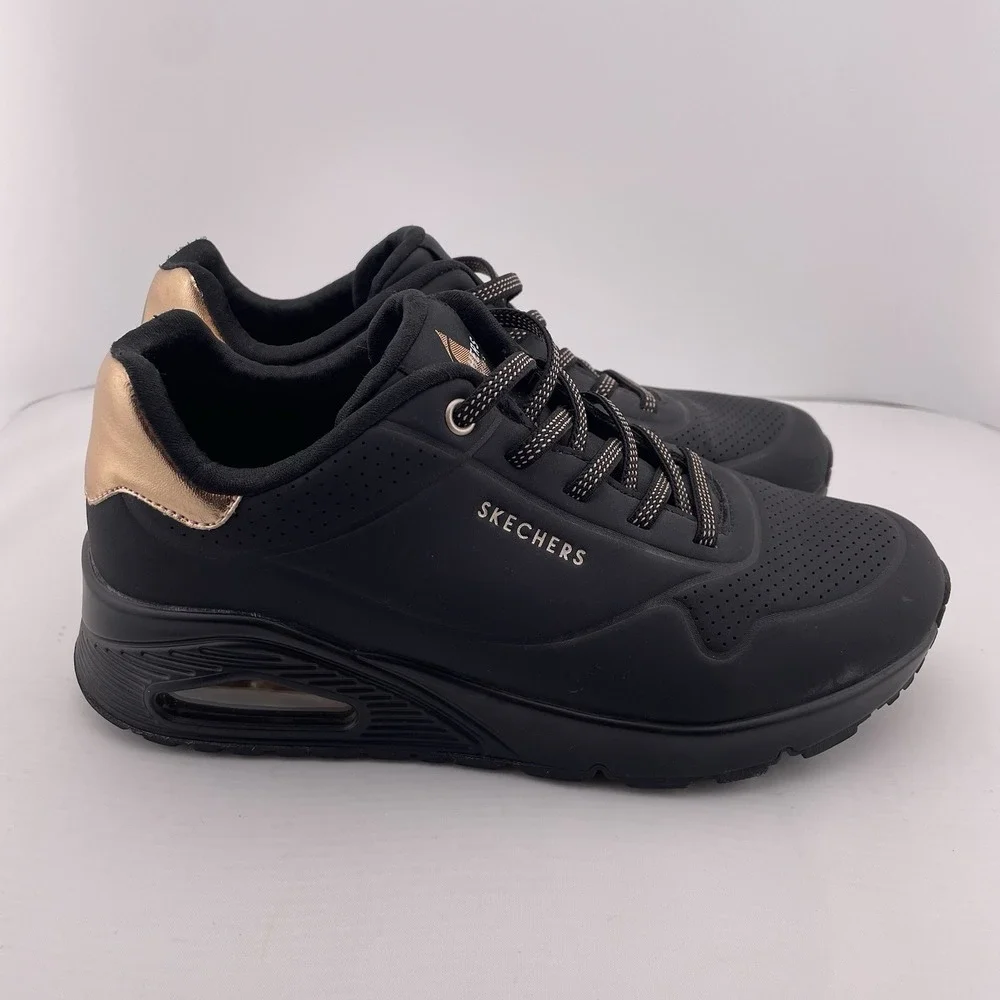 Skechers Sneakers Lace-up Sports‎ Shoes Black Size 6 SN 155196 Worn Once